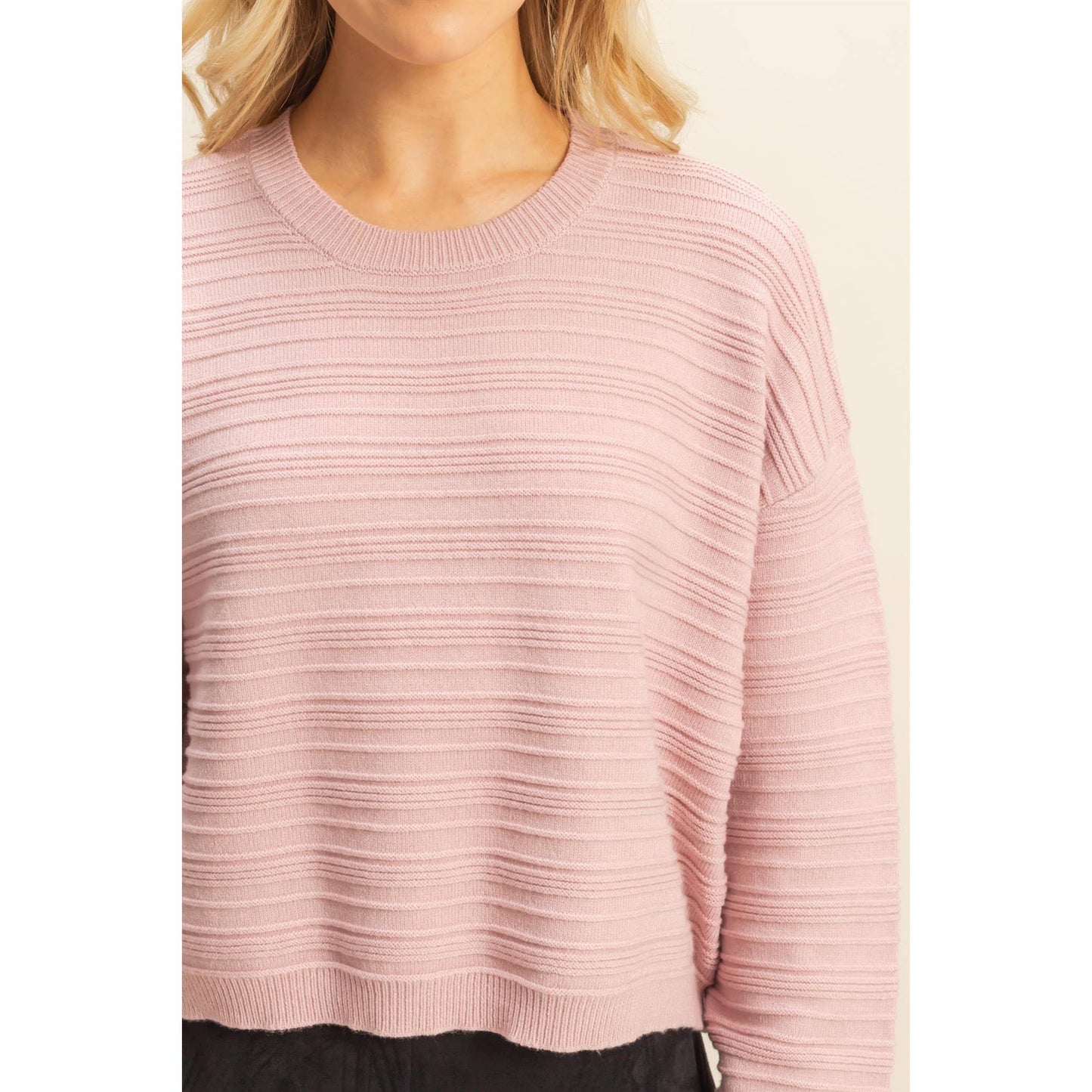 Essential Textured Crew Neck Sweater