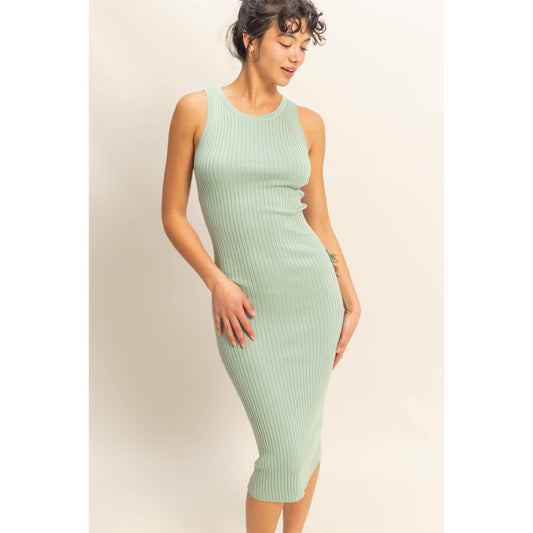 Dreamy Love Ribbed Sleeveless Midi Dress