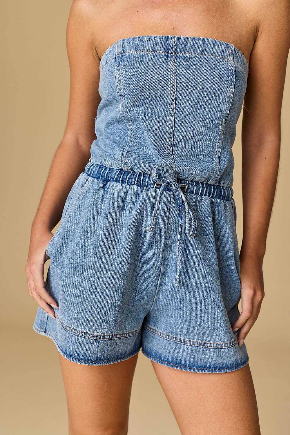 Hailey Tube Jean Romper