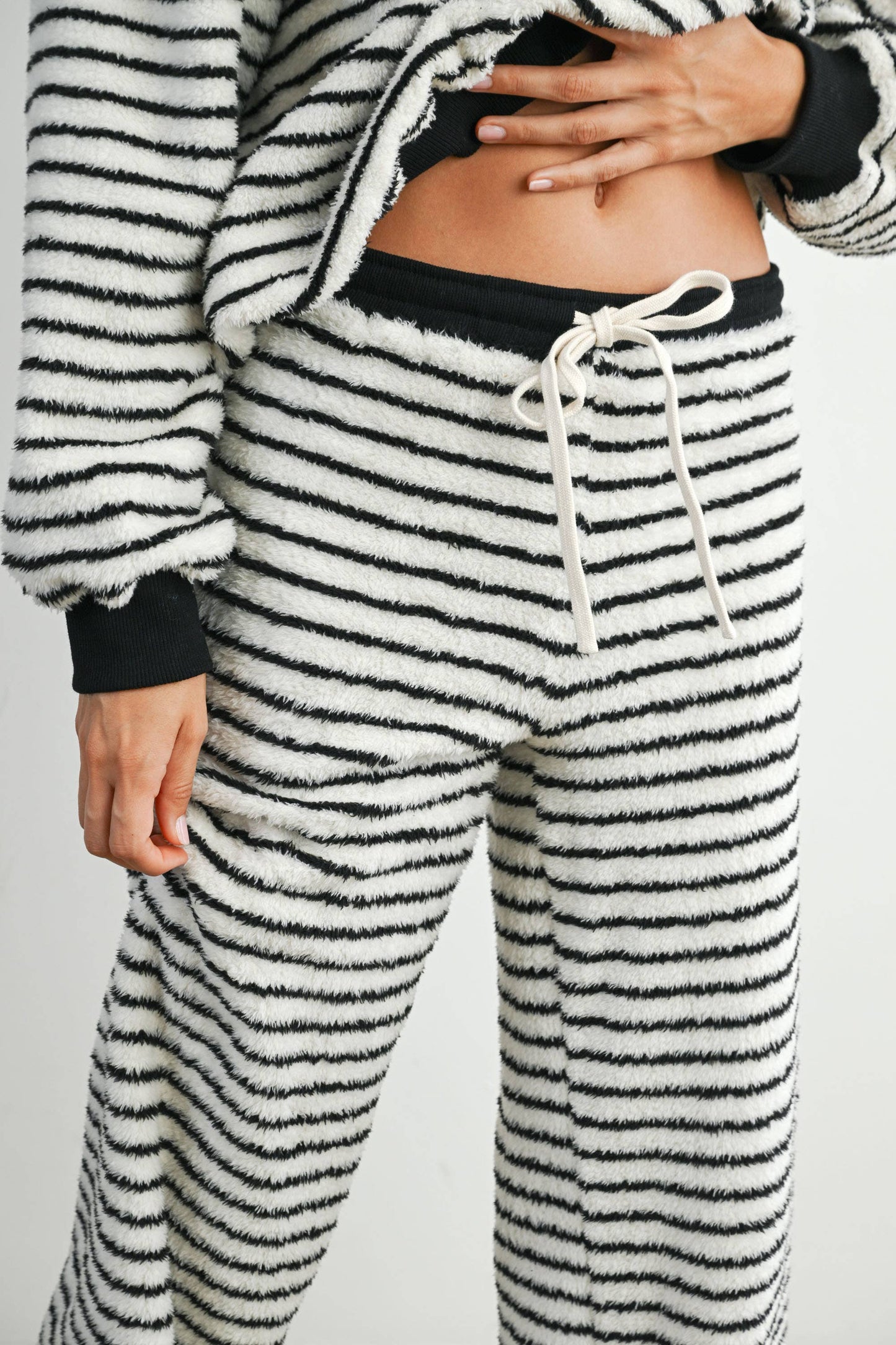 Striped Oversized Crewneck Long Sleeve Sweater and Pant Set