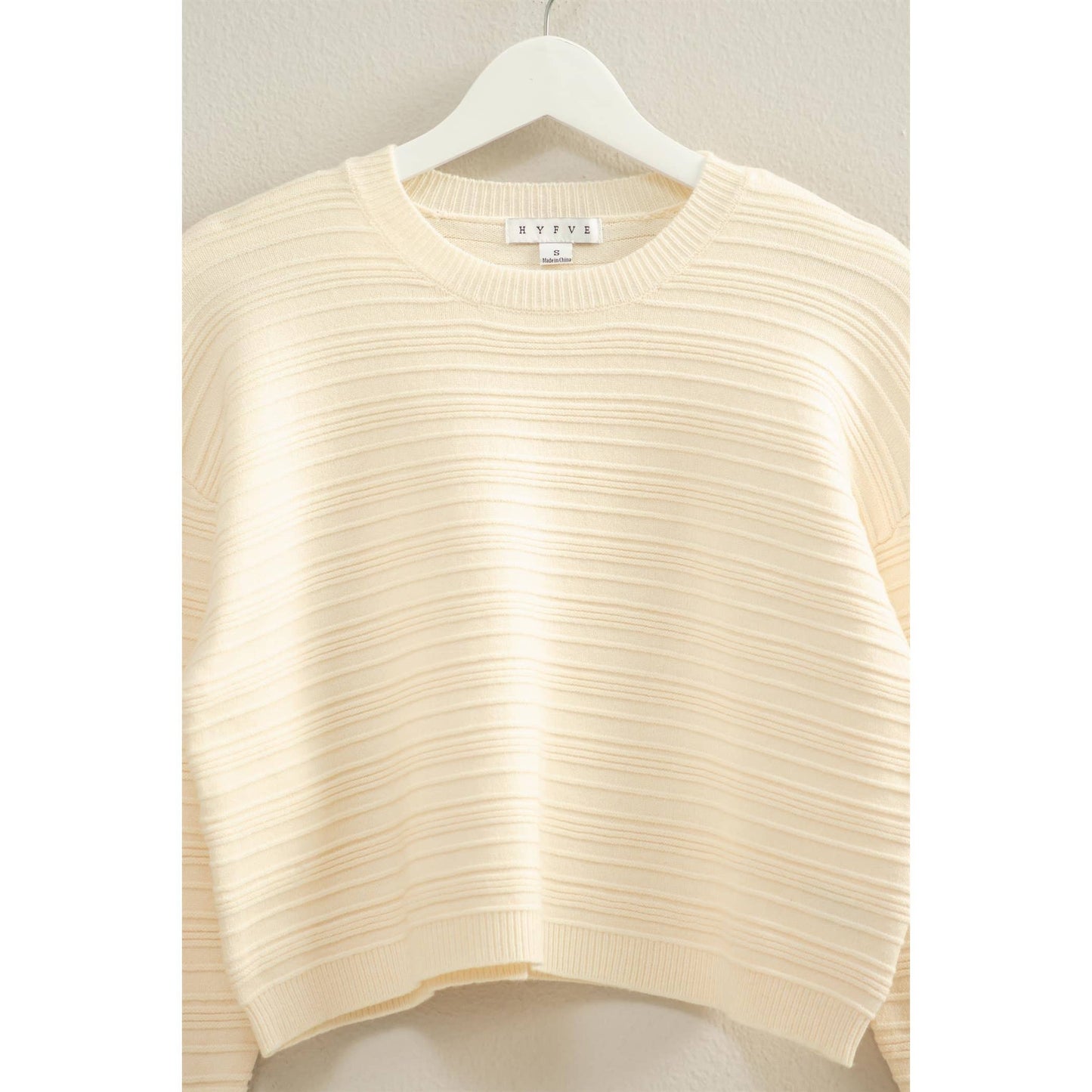 Essential Textured Crew Neck Sweater