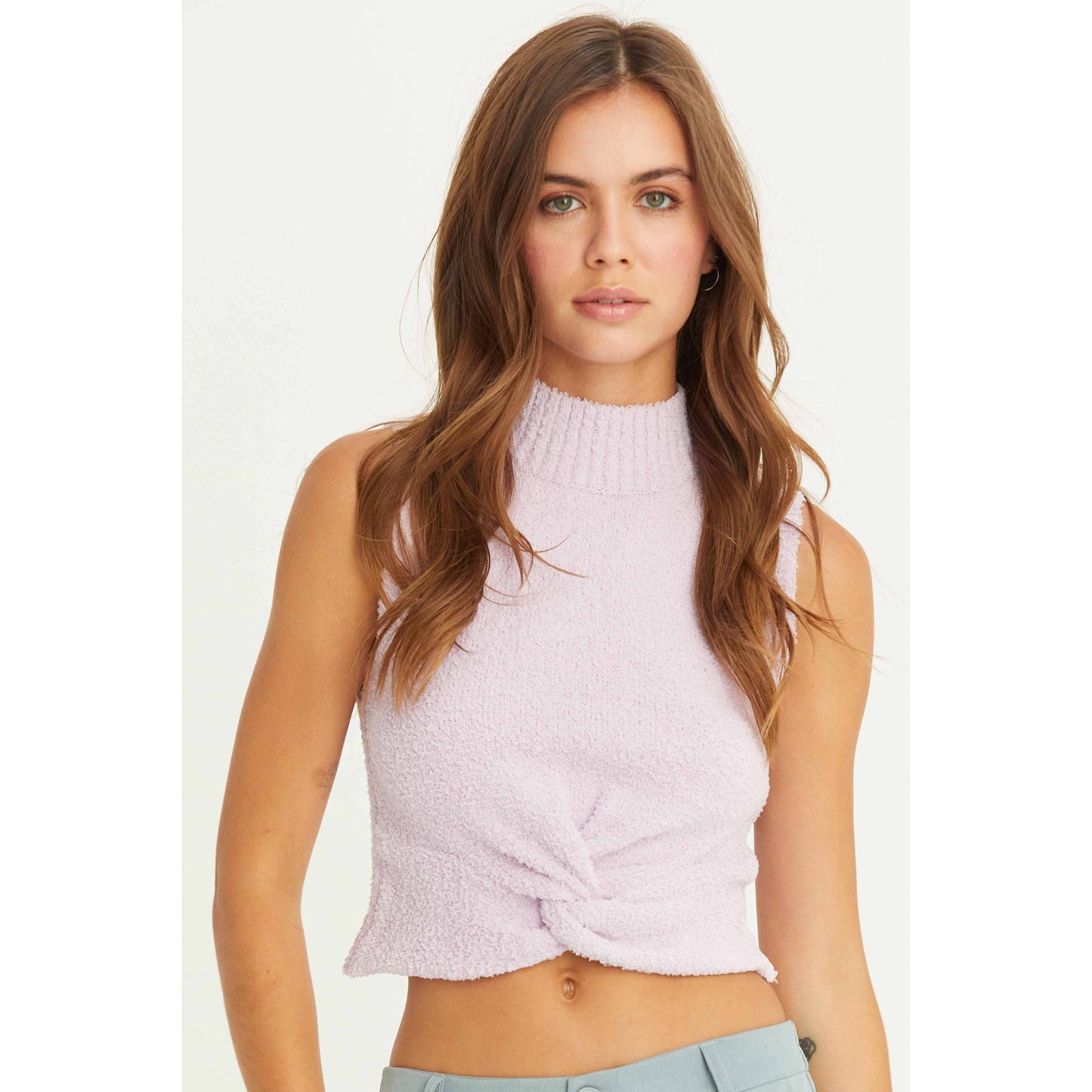 Sleeveless Fuzzy Knit Top