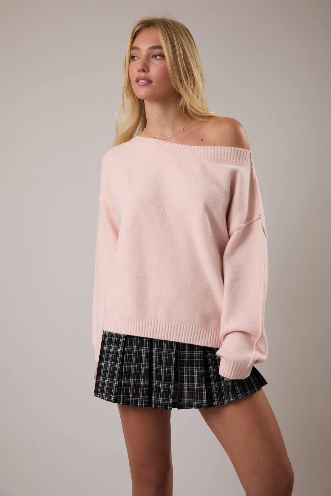 Blush Cozy Off-Shoulder Sweater