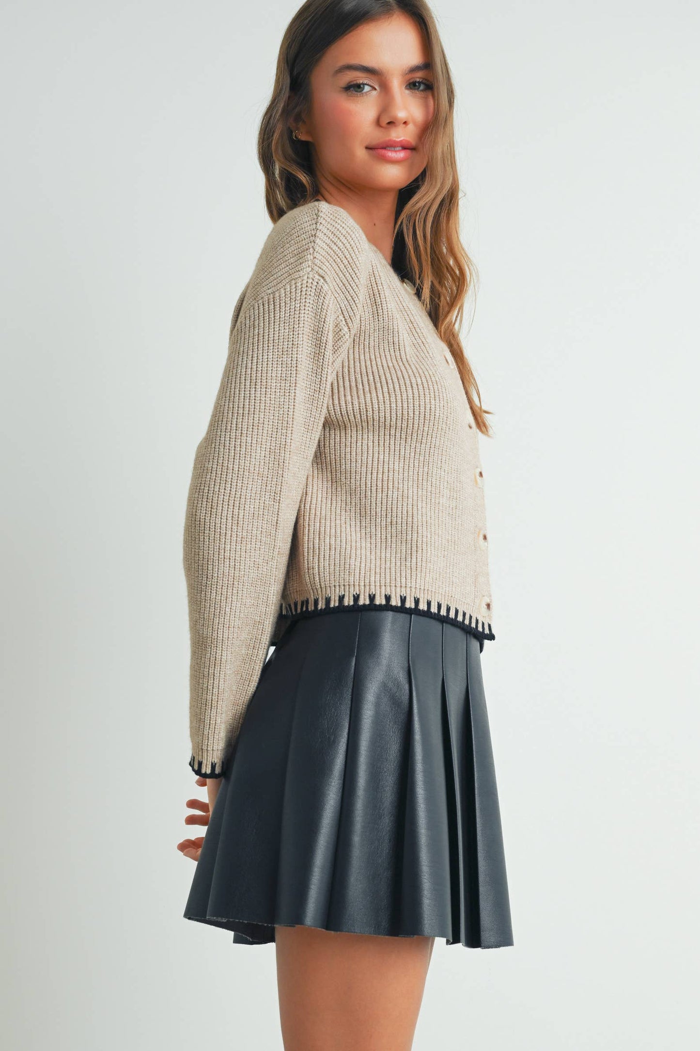 Women's Crewneck Cardigan Sweater
