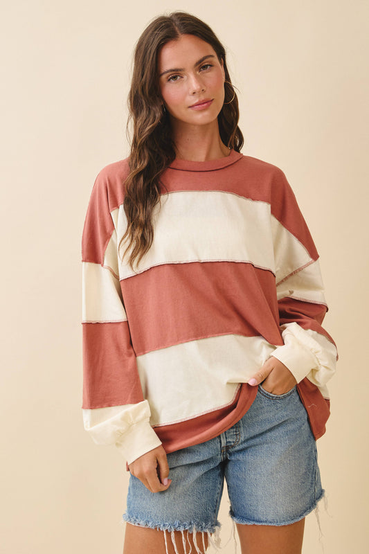Panel Detail Boxy Knit Top