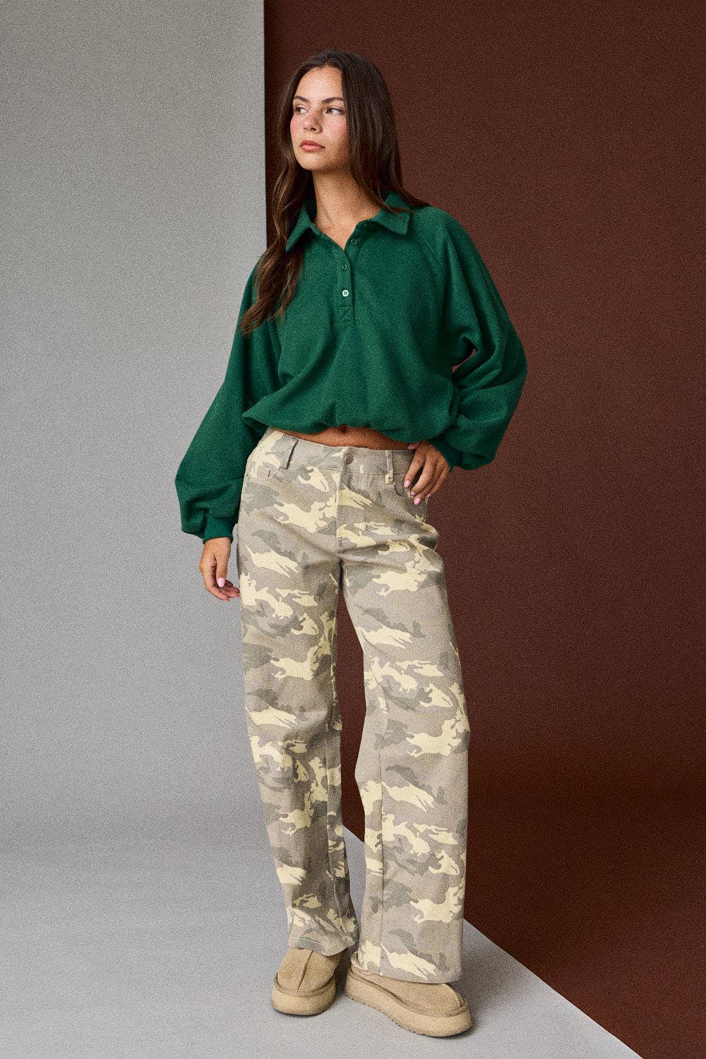 Oversized Long-Sleeve Polo