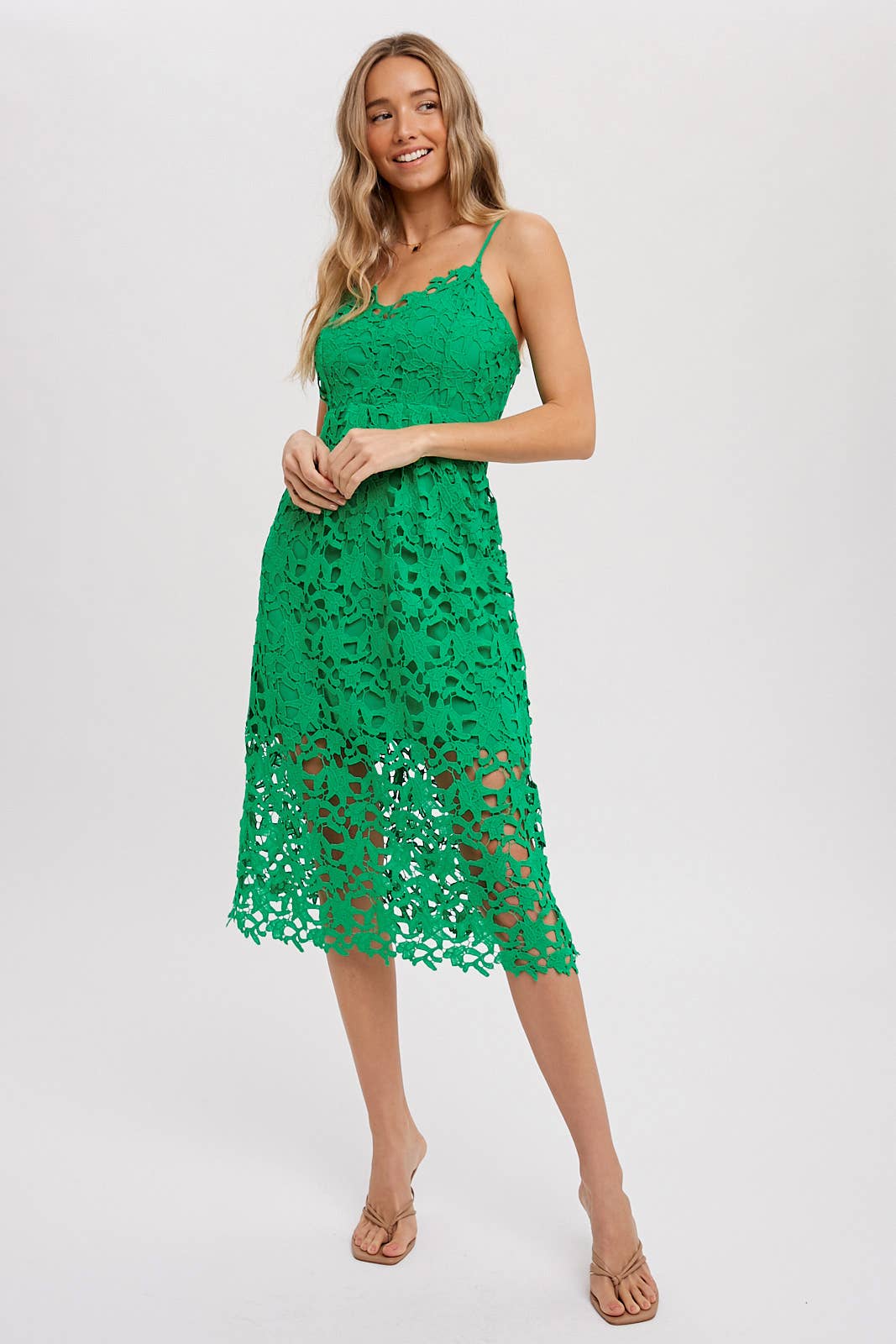 CROCHET LACE MIDI DRESS