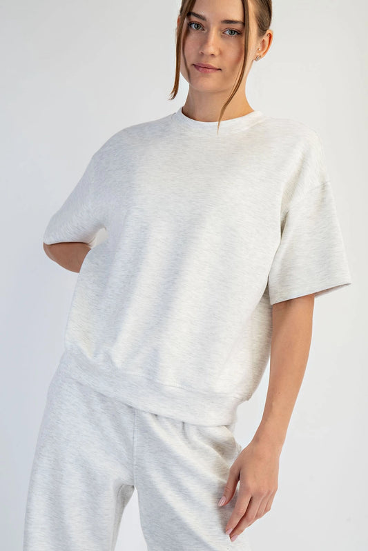 Light Heather Grey Modal Scuba Tee