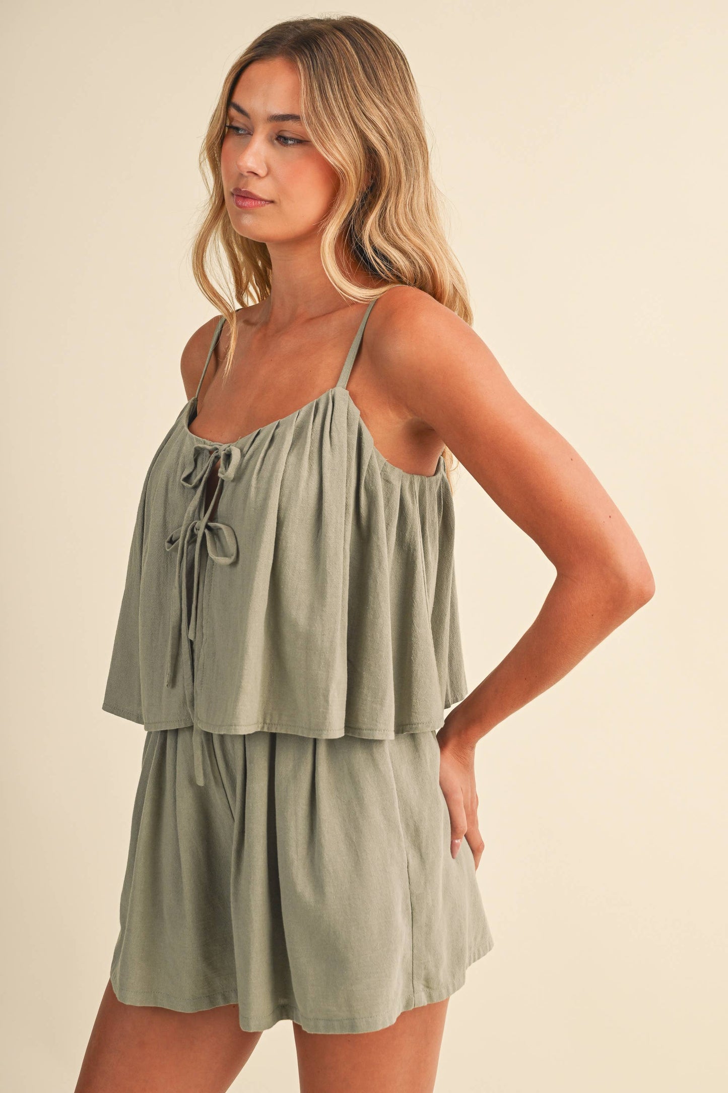 Olive Grove Tiered Romper