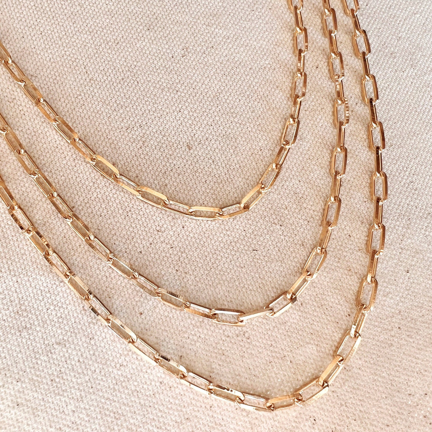 18k Gold Filled Paperclip Link Chain