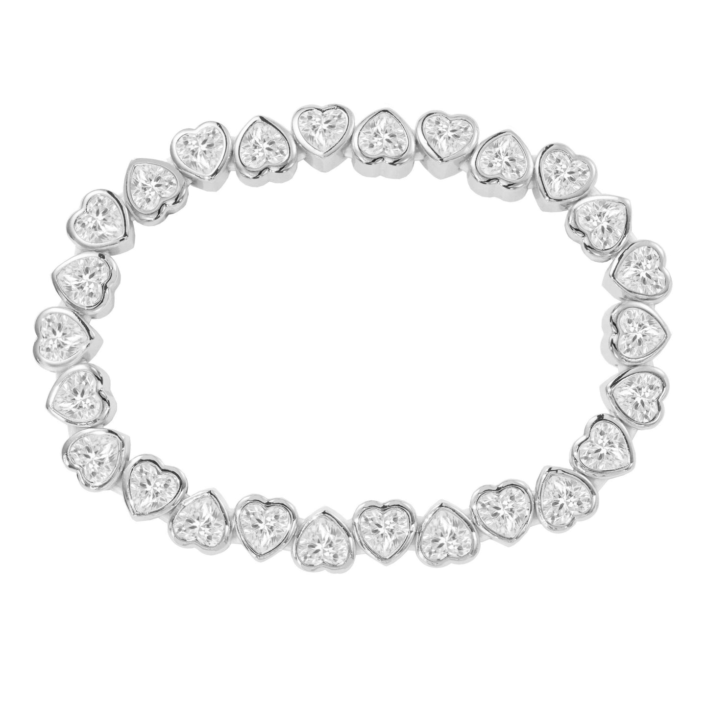 Stretchy Bezel Heart Bracelet - Clear