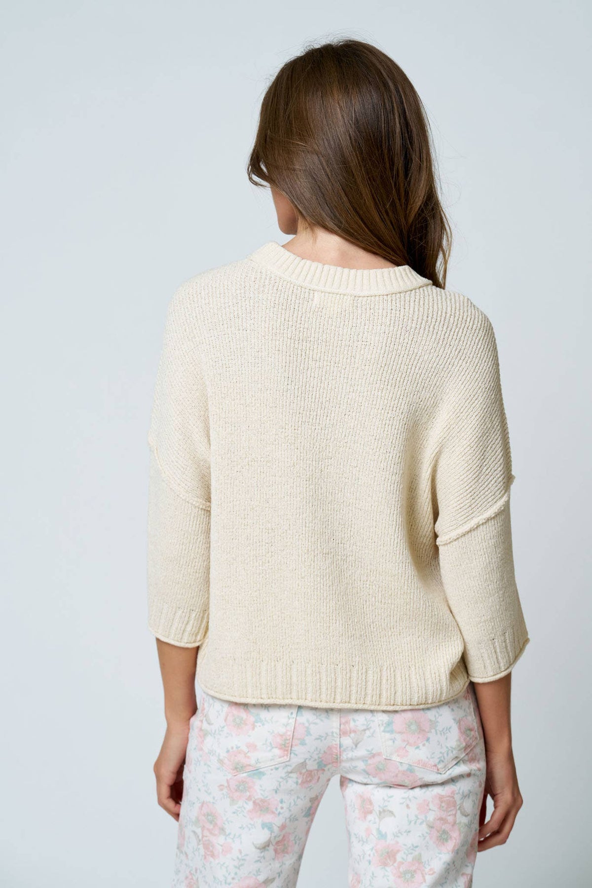 Exposed Seam Dolman Sleeve Knit Top