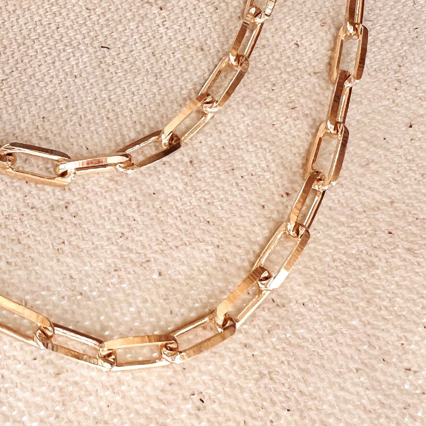 18k Gold Filled Paperclip Link Chain