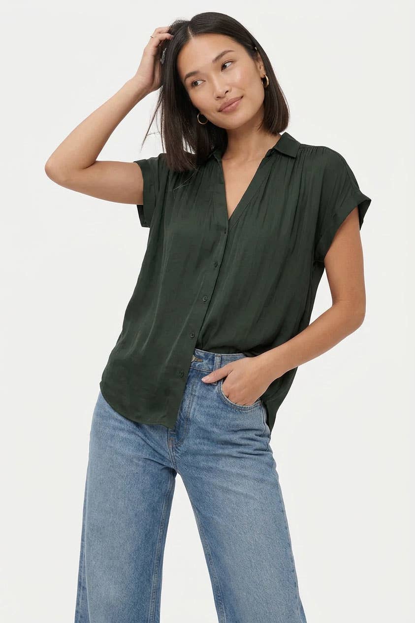 Short Sleeve Woven Blouse