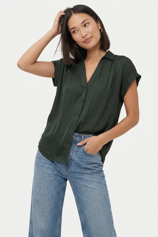 Short Sleeve Woven Blouse