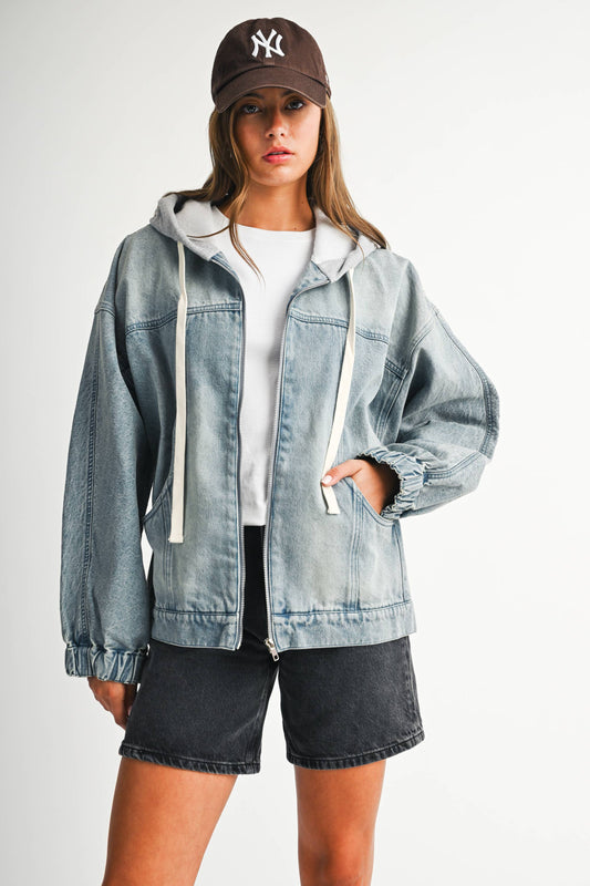 Mineral Wash Oversized Zip-Up Hoodie