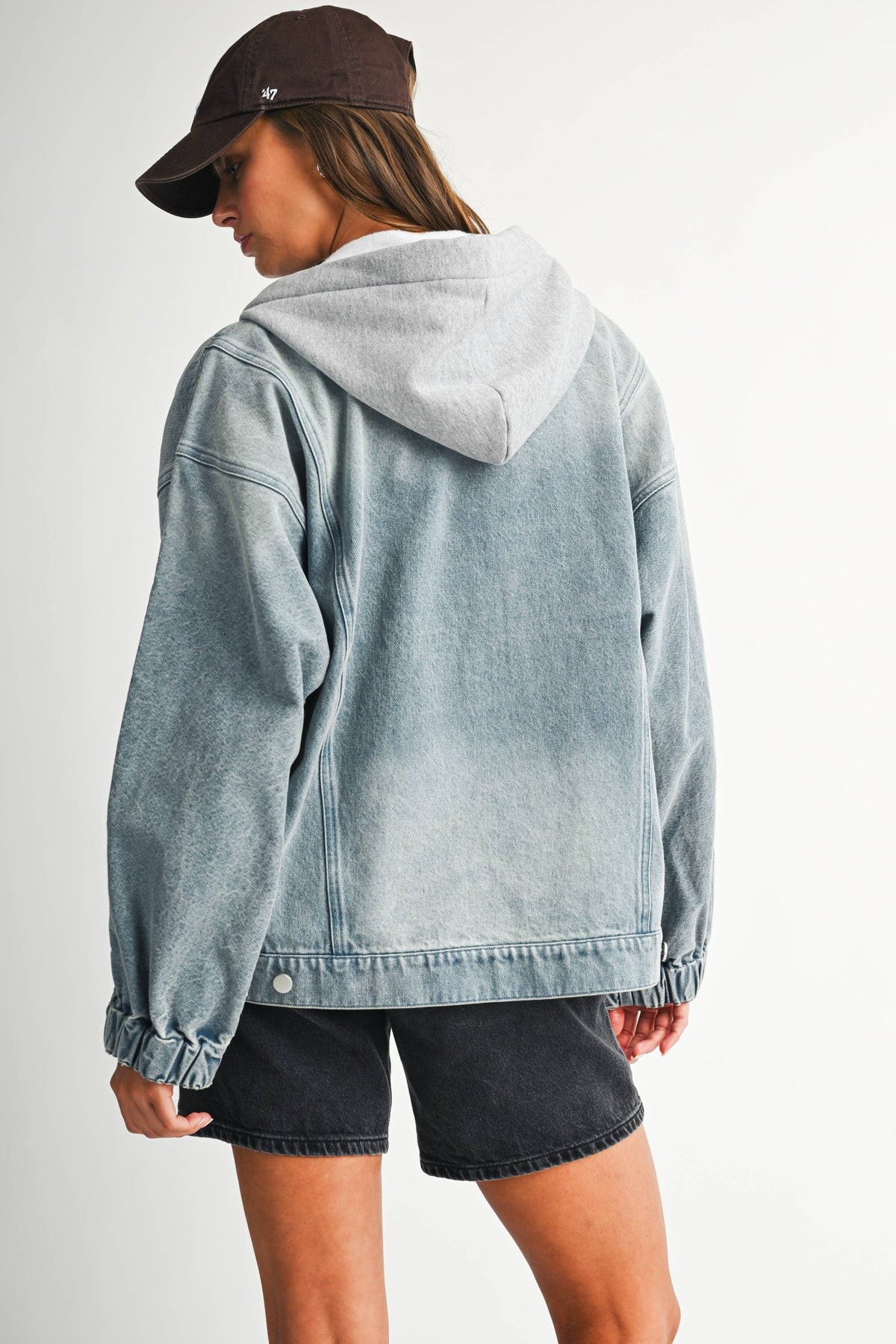 Mineral Wash Oversized Zip-Up Hoodie