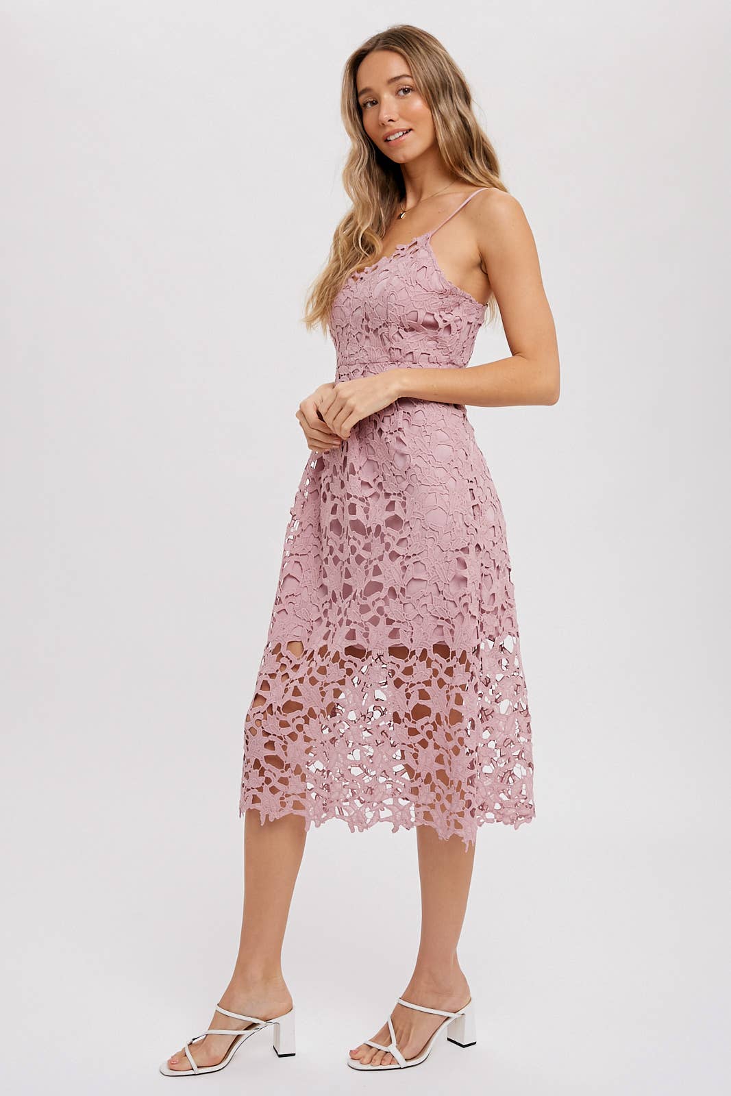 CROCHET LACE MIDI DRESS