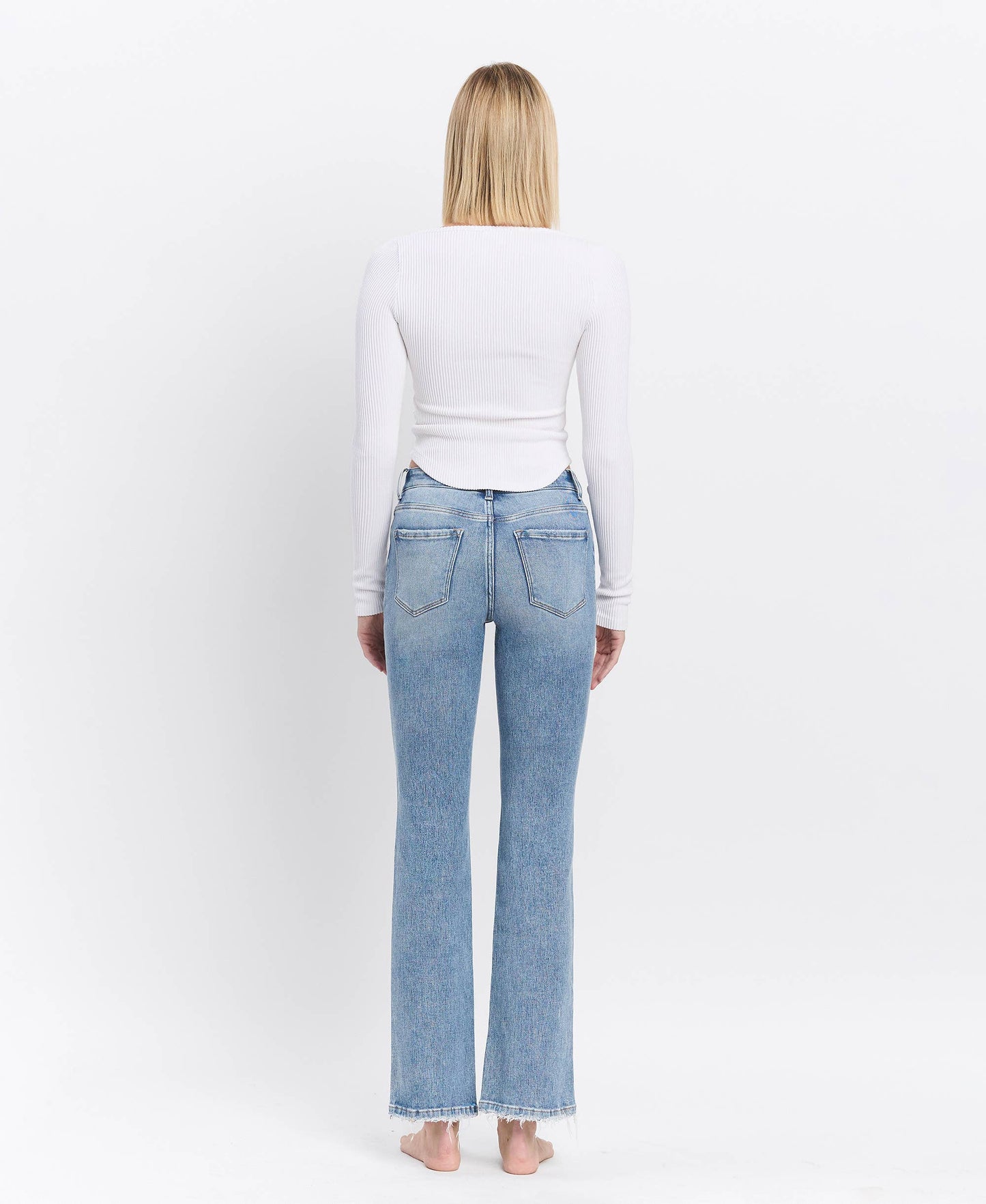 High Rise Full Length Bootcut Jeans