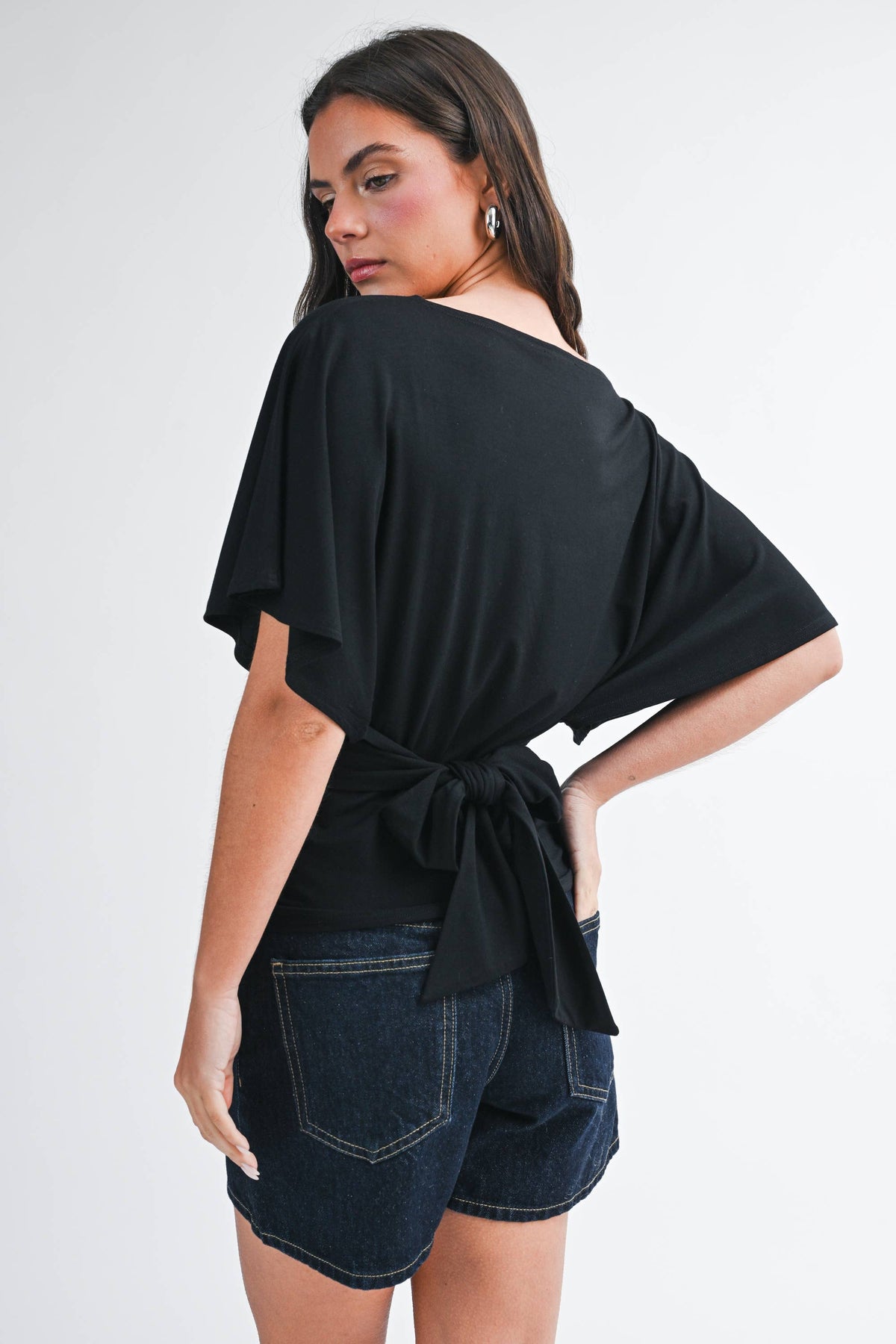 Back Tie Waist Detail Top