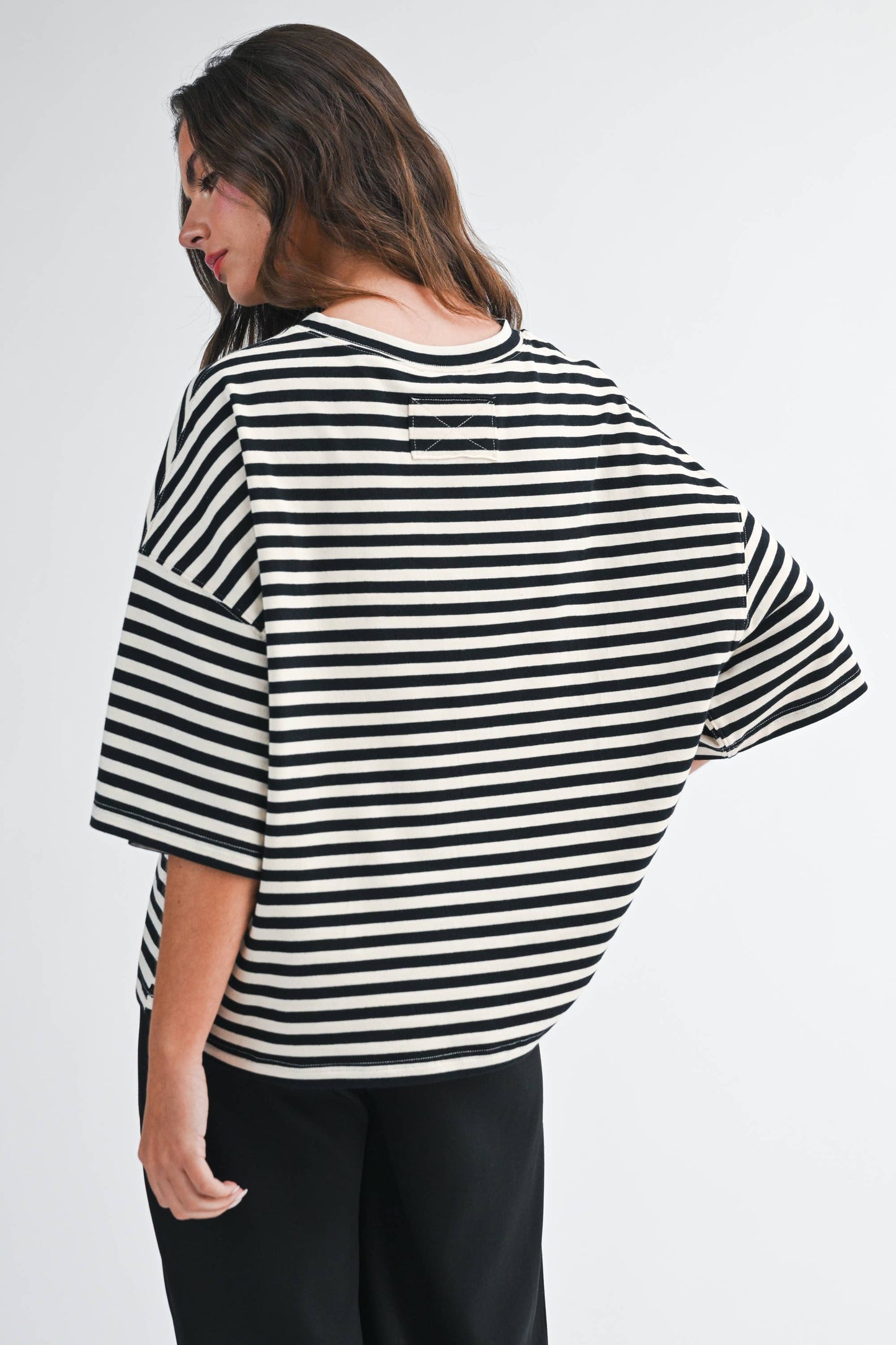 Oversized Stripe Boyfriend Tee