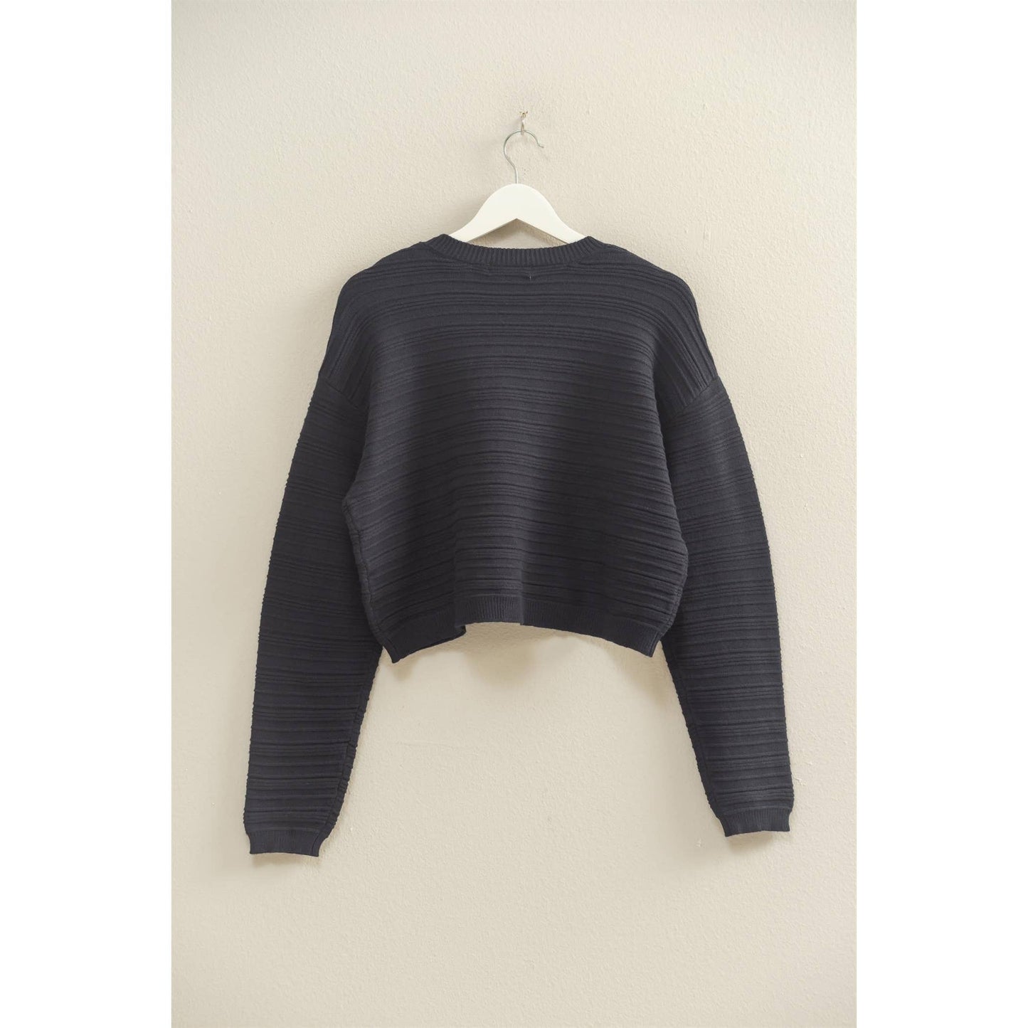 Essential Textured Crew Neck Sweater