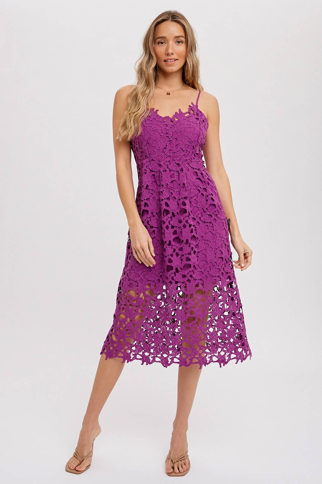 CROCHET LACE MIDI DRESS