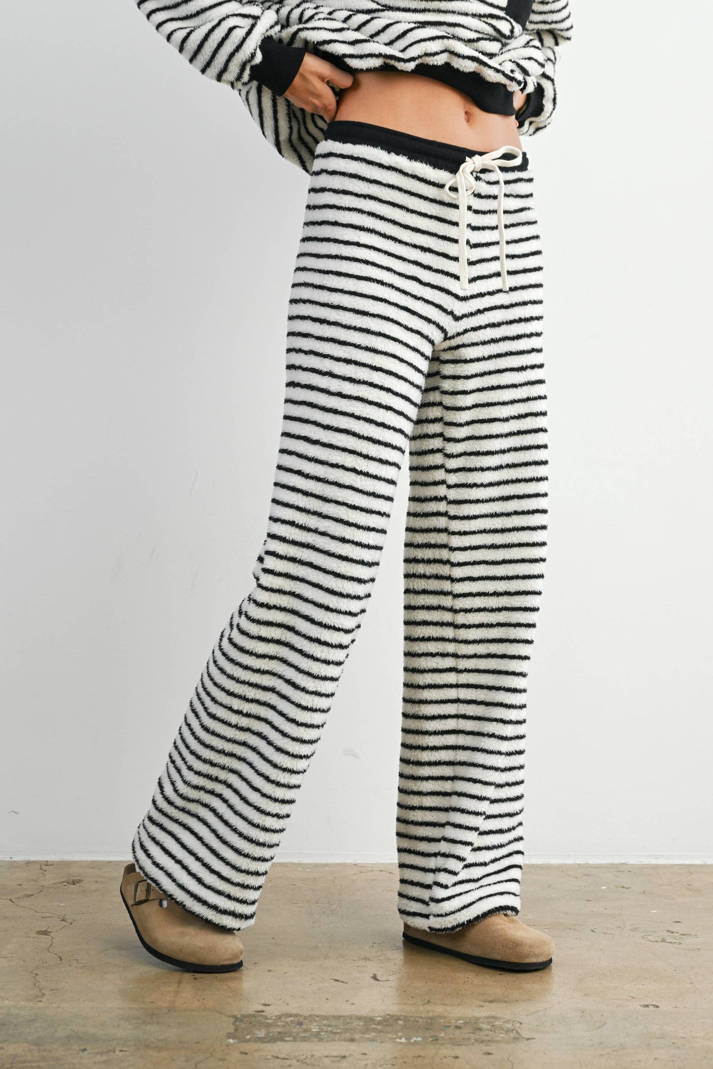 Striped Oversized Crewneck Long Sleeve Sweater and Pant Set