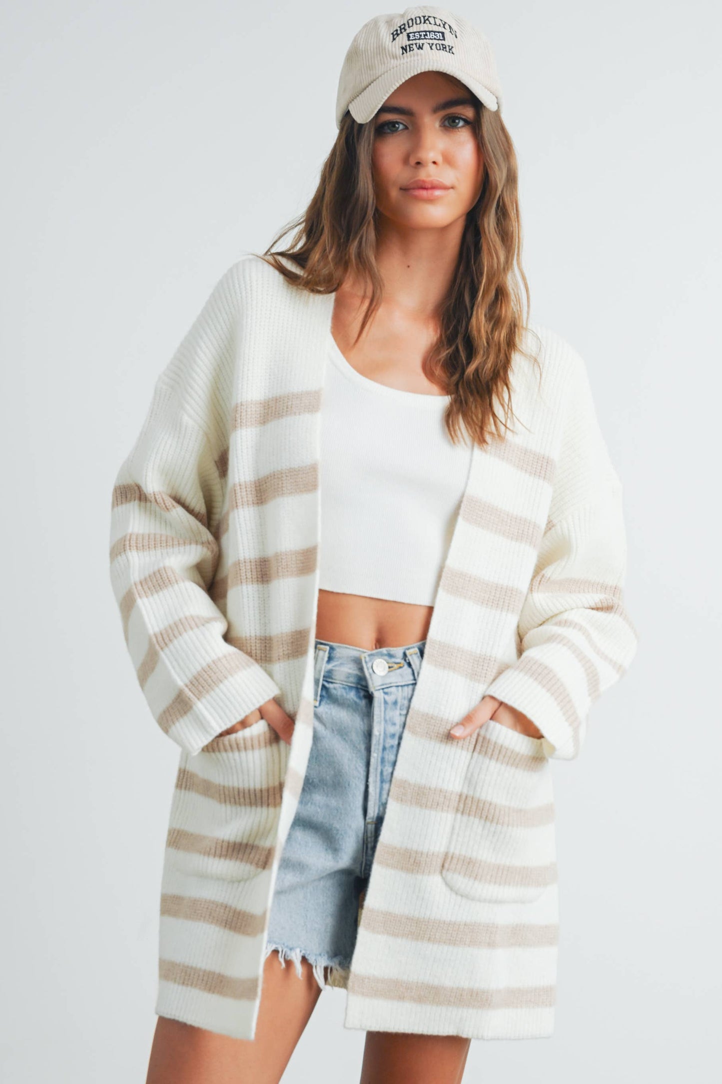Knitted Stripe Maxi Cardigan