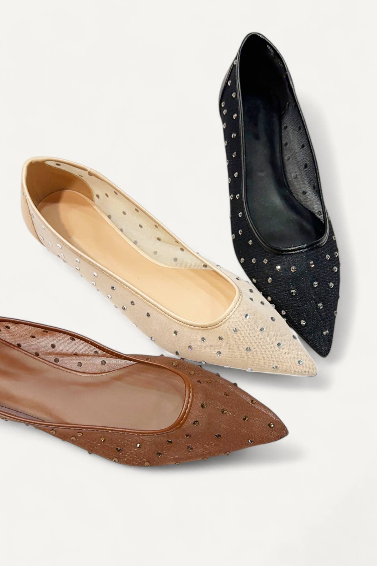 Rhinestone Mesh Flats