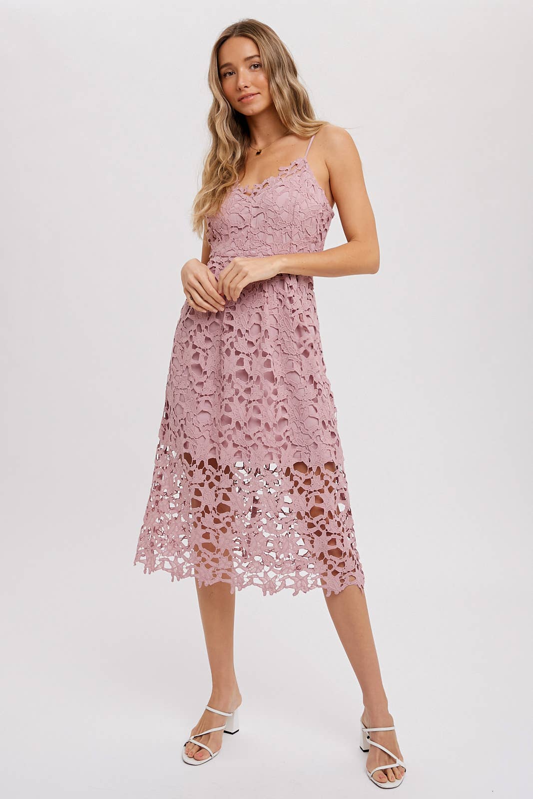 CROCHET LACE MIDI DRESS