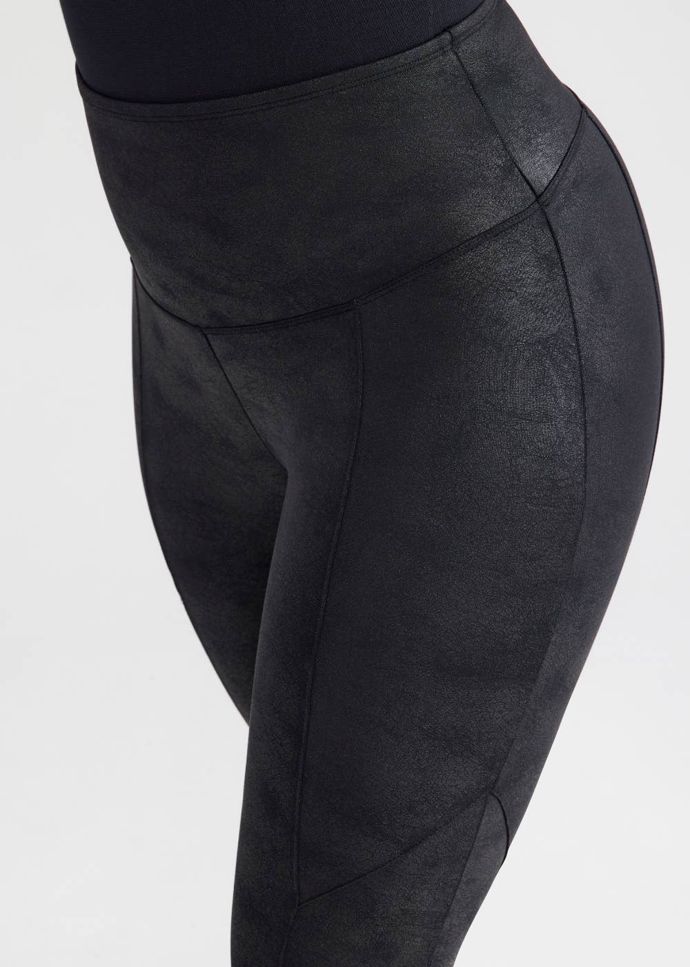 Stretch and Shine Faux Leather Shaping Legging