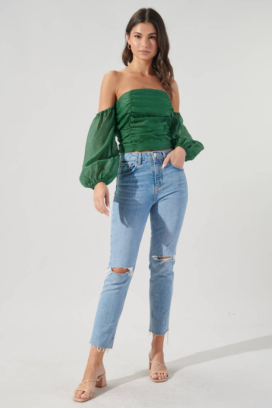 Dreya Ruched Off the Shoulder Top