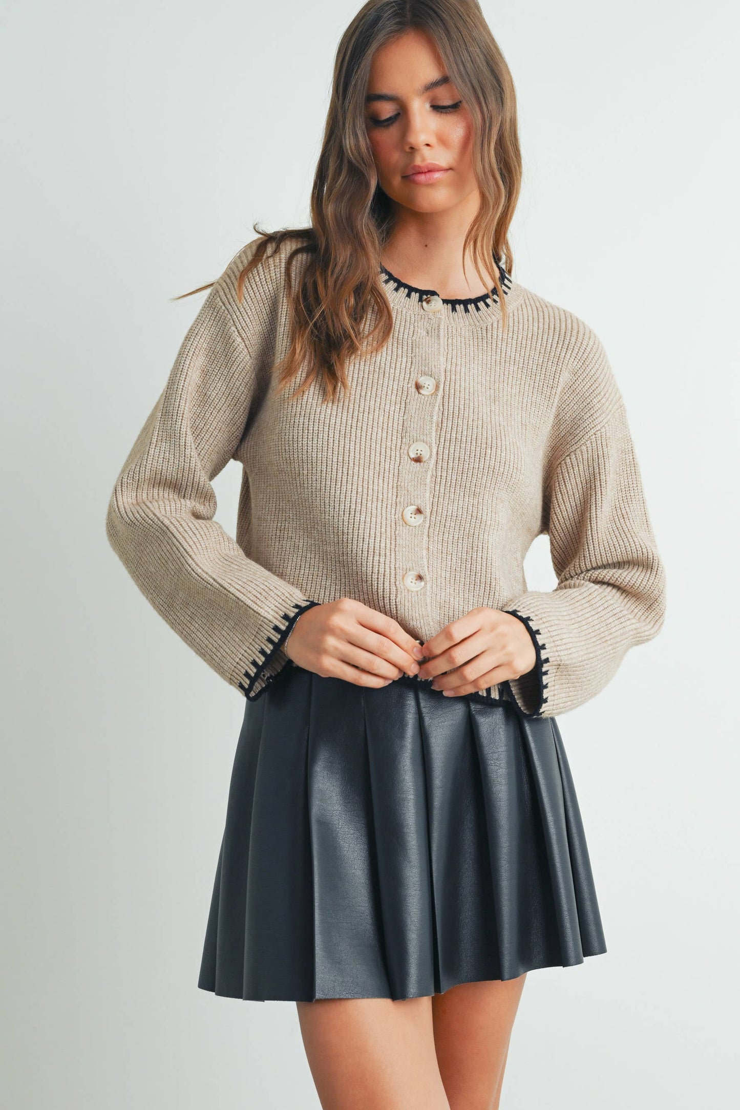 Women's Crewneck Cardigan Sweater