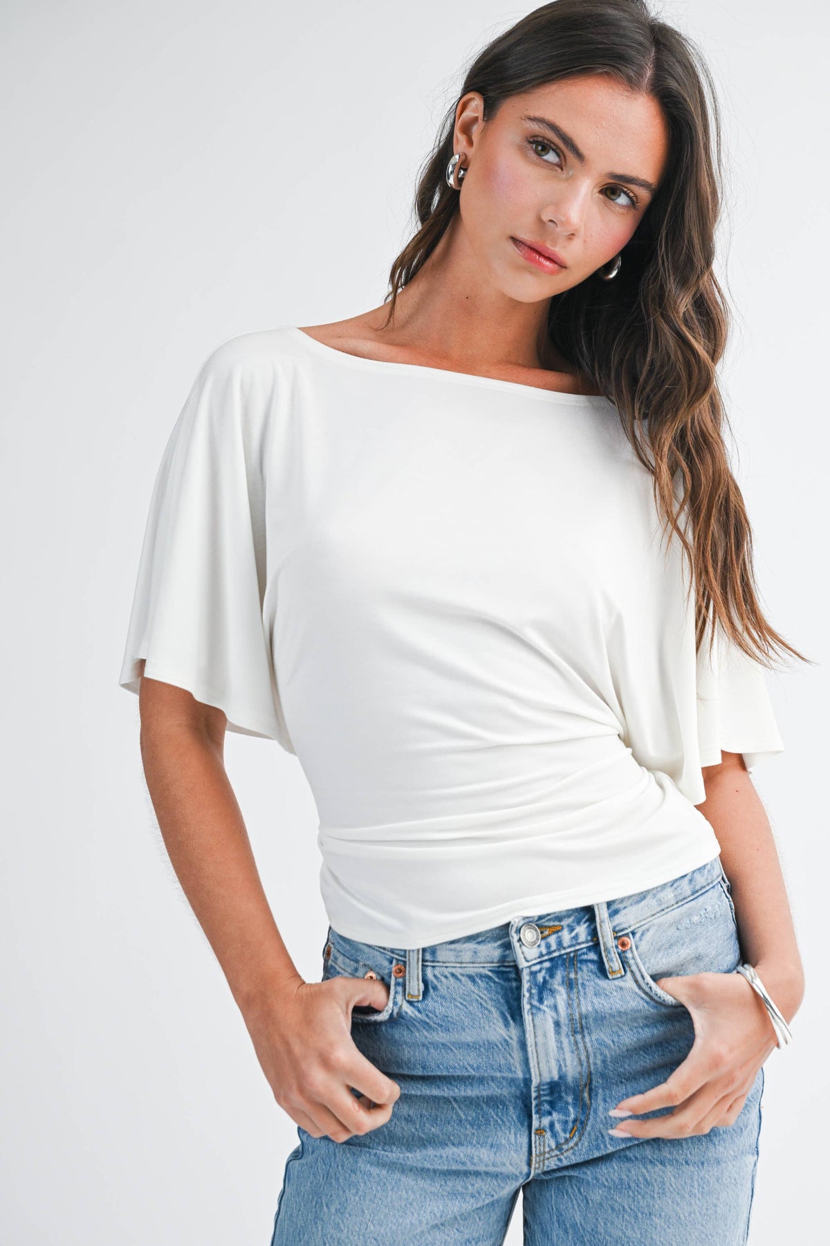 Back Tie Waist Detail Top