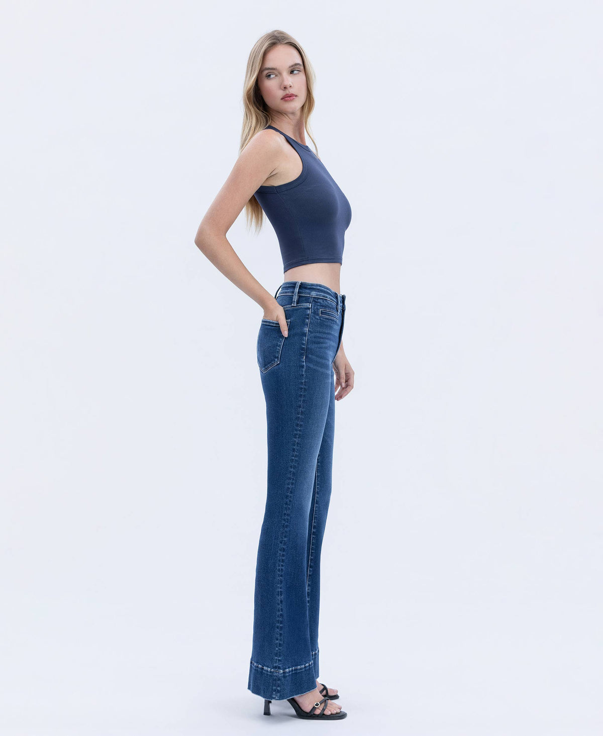 High Rise Trouser Flare Jeans