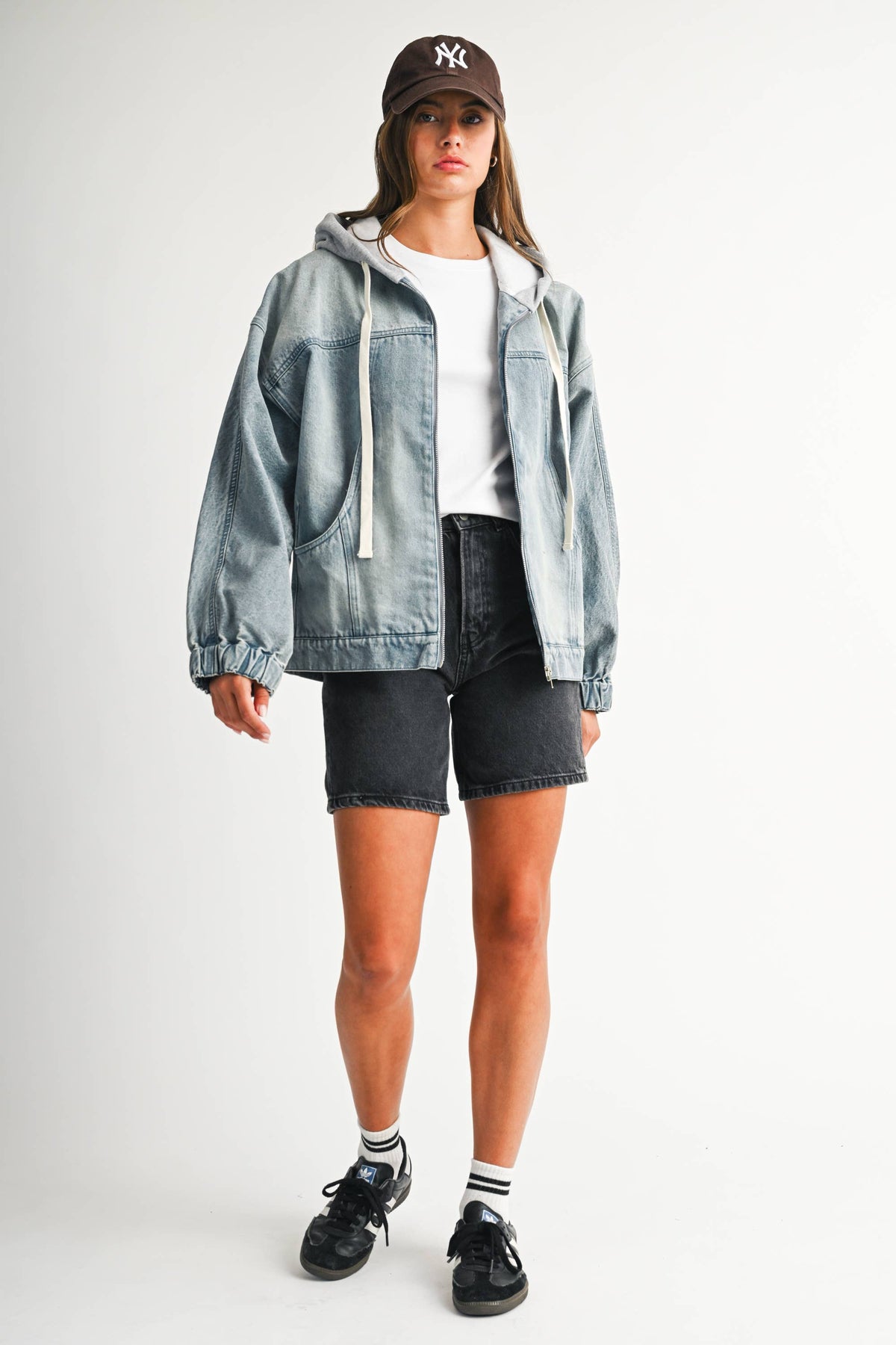 Mineral Wash Oversized Zip-Up Hoodie