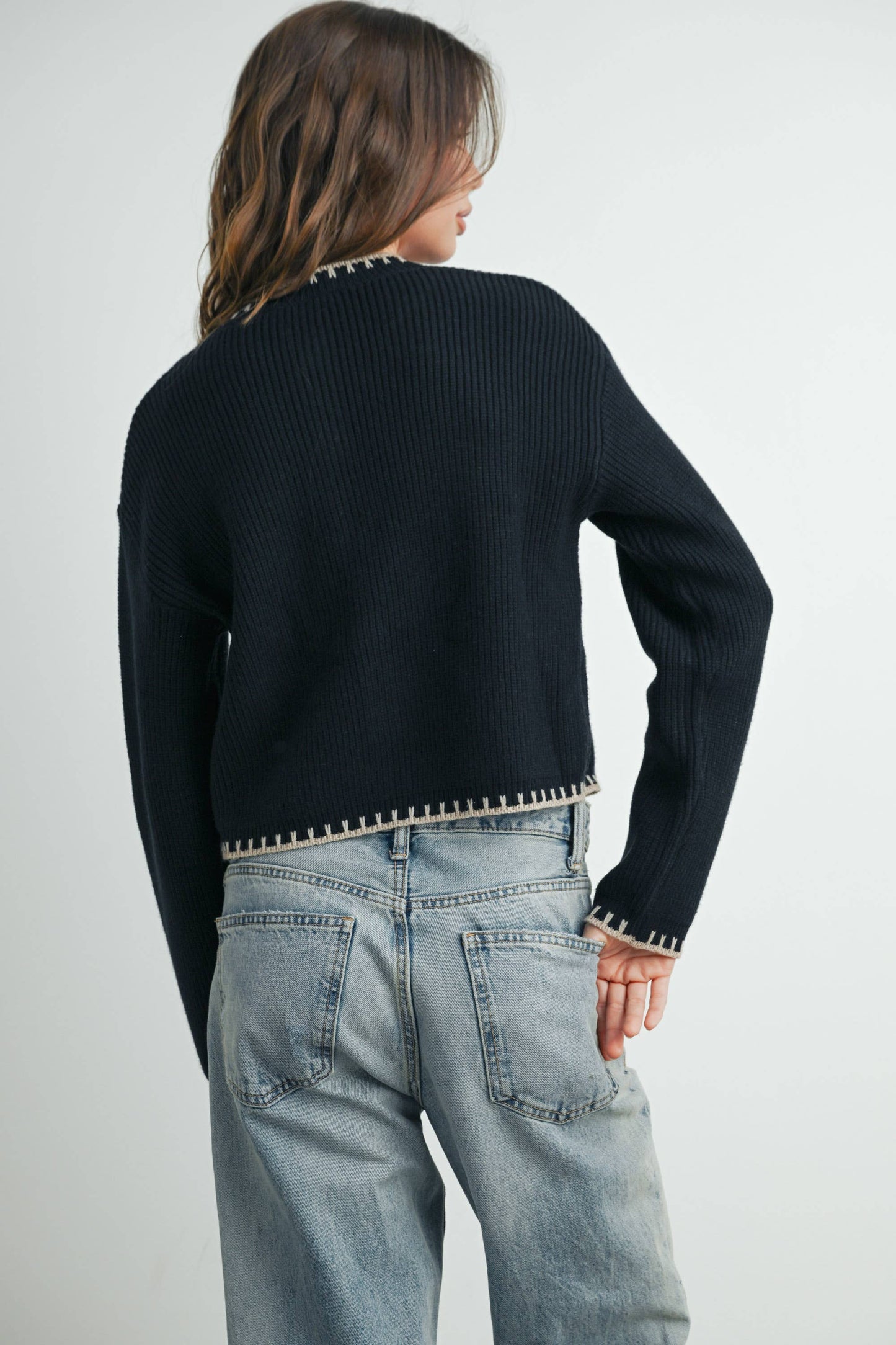 Women's Crewneck Cardigan Sweater