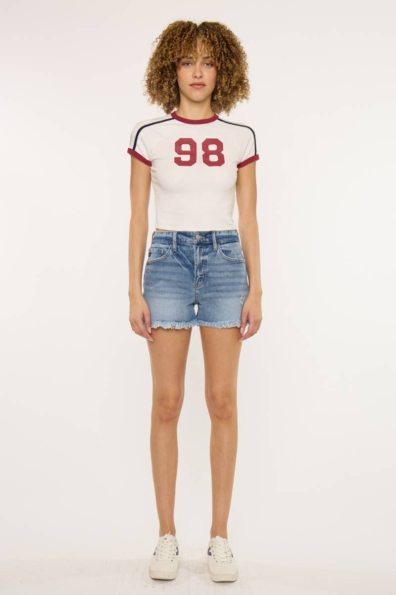 Cosmic High Rise Mom Shorts