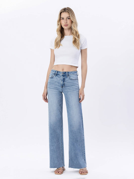 High Rise Comfort Stretch Wide Leg Jeans