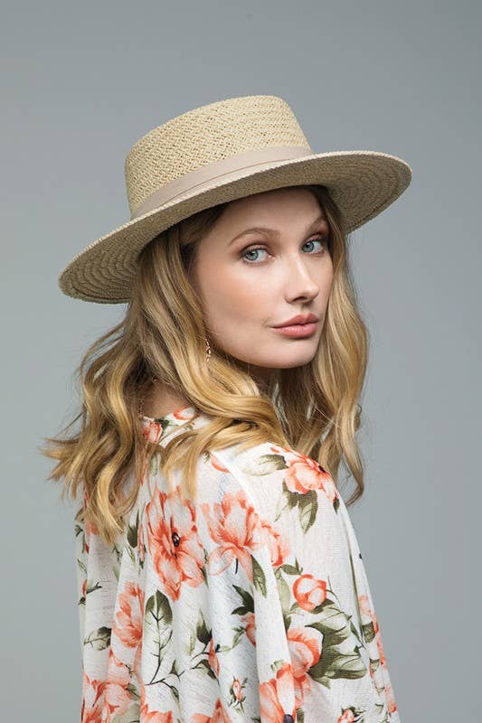 Folded Trim Boater Hat