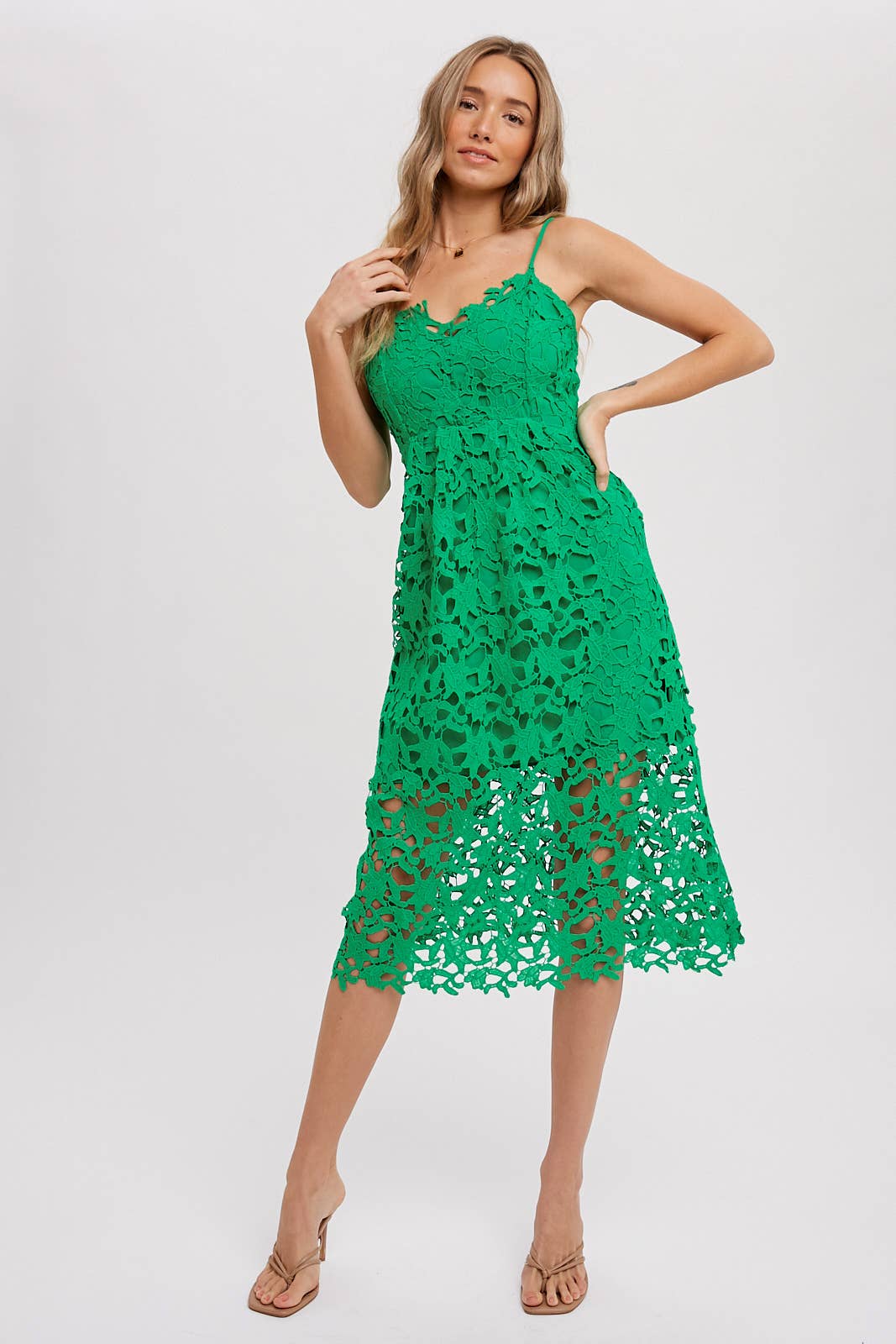 CROCHET LACE MIDI DRESS