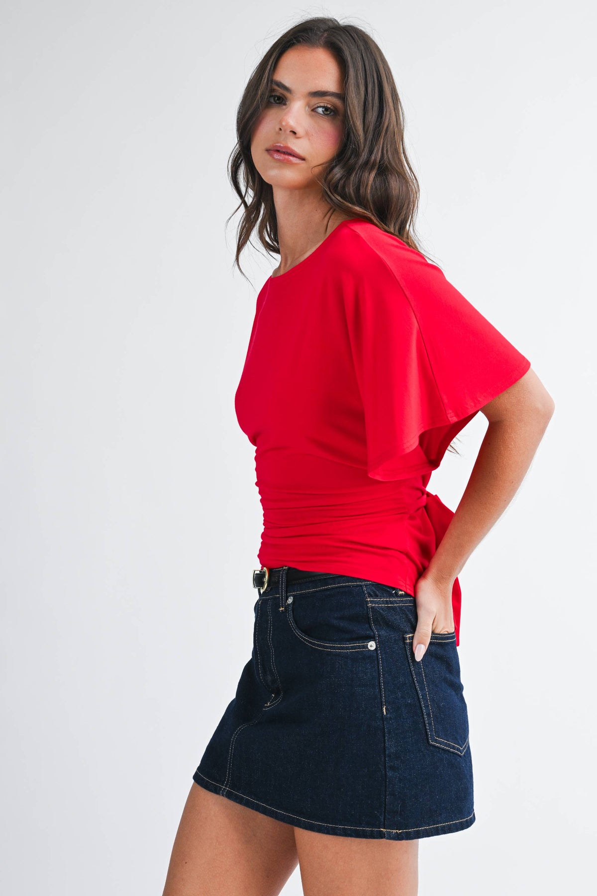 Back Tie Waist Detail Top