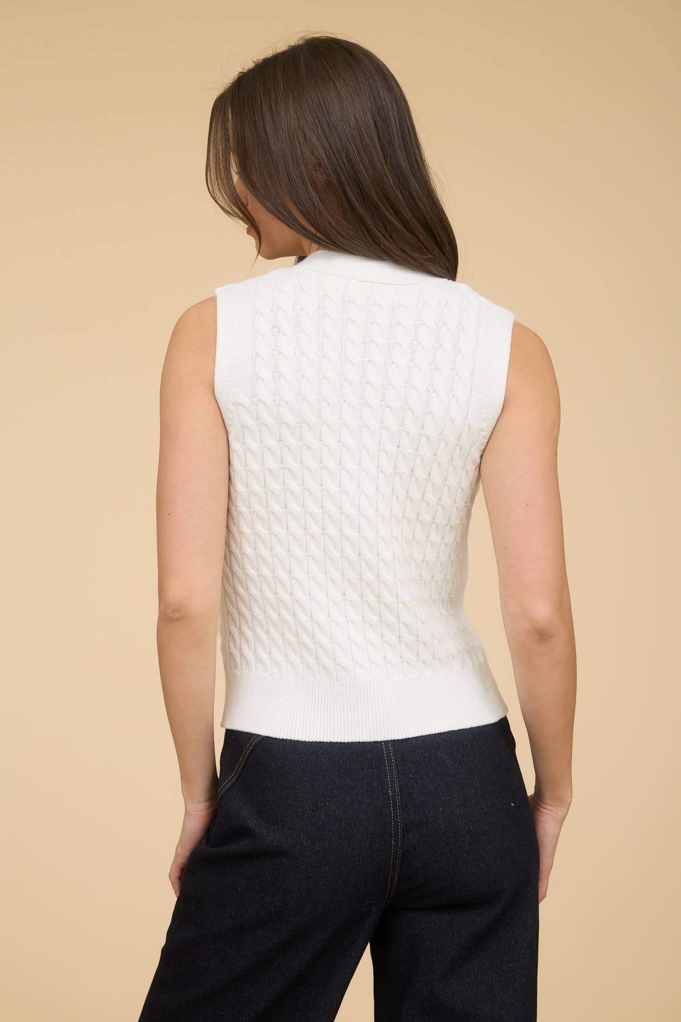 The Ivy Cable Button Sweater Vest