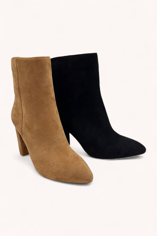 Elegant Suede Pointed Toe Ankle Booties