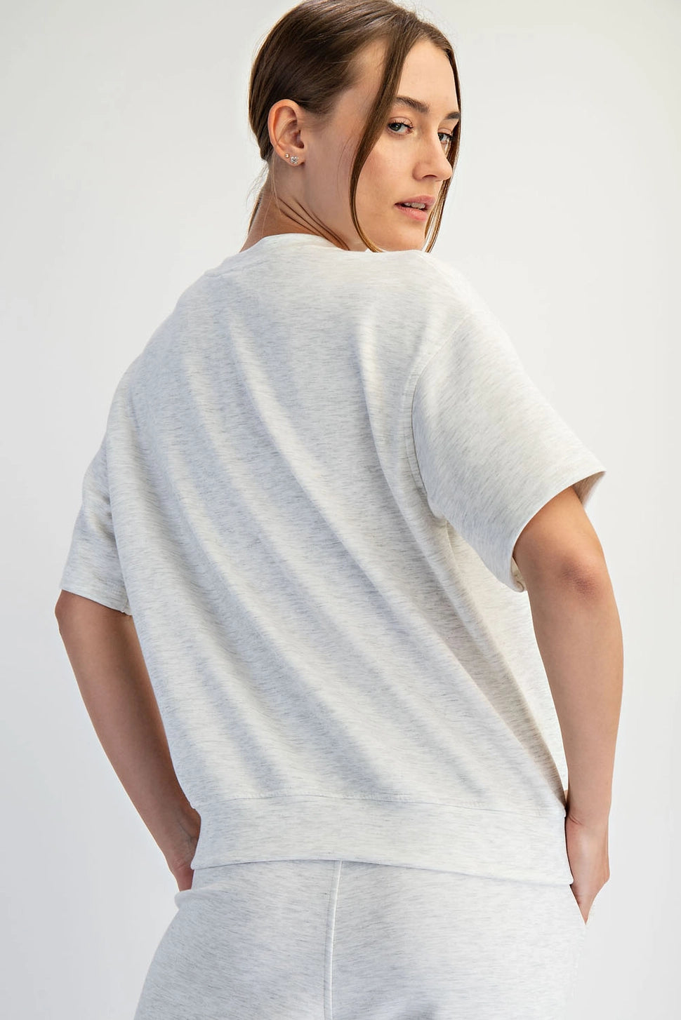 Light Heather Grey Modal Scuba Tee
