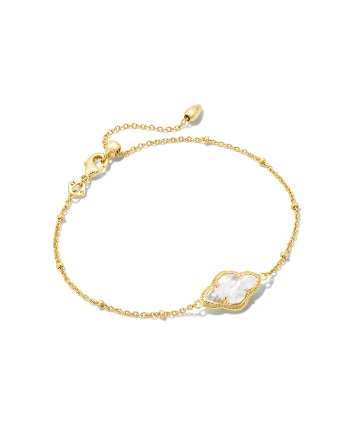 Abbie Satellite Chain Bracelet in Gold Ivory Mother-of-Pearl