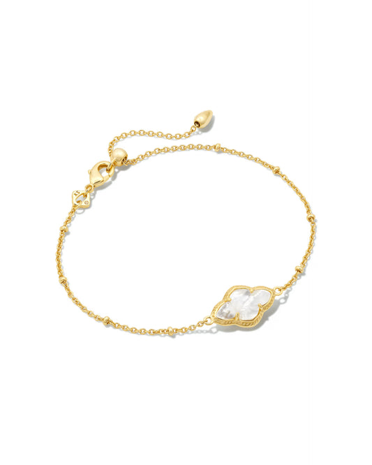 Abbie Satellite Chain Bracelet in Gold Ivory Mother-of-Pearl