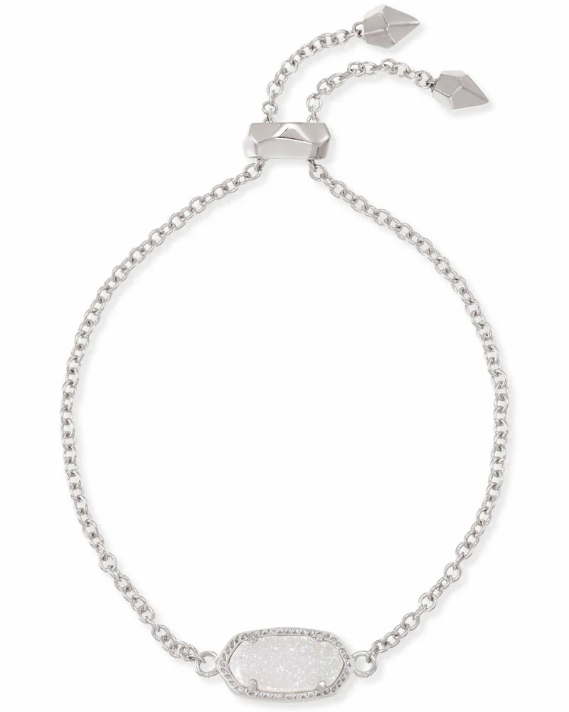 Elaina Silver Adjustable Chain Bracelet in Iridescent Drusy