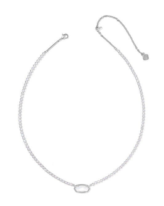 Elisa Silver Tennis Necklace in Ivory Mother-of-Pearl – Holiday Edition
